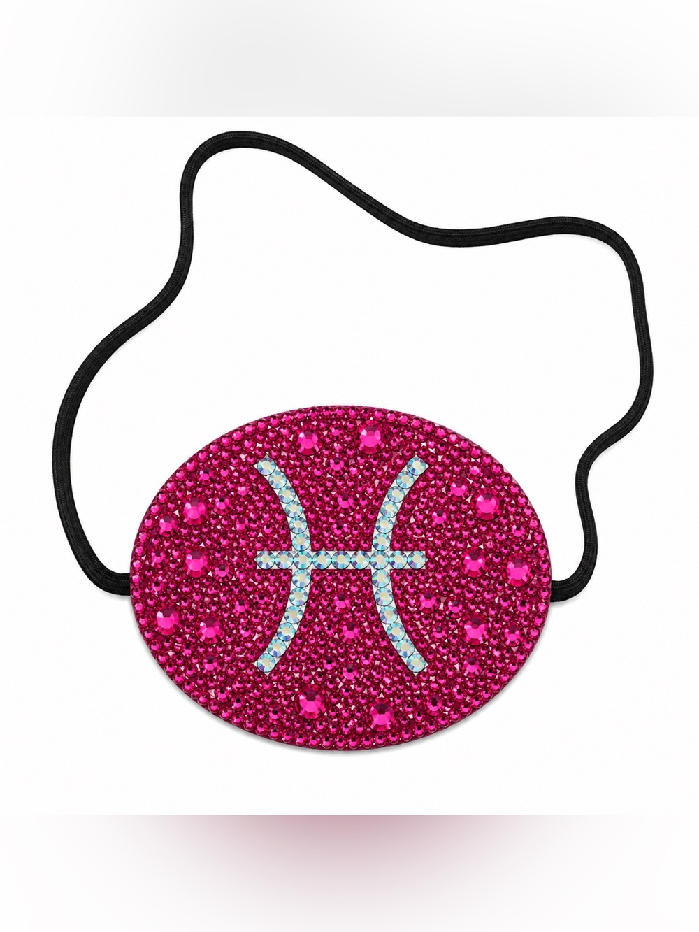 Rose Pink Crystal & Light Blue Pieces Fancy Custom Eye Patch Left Or Right